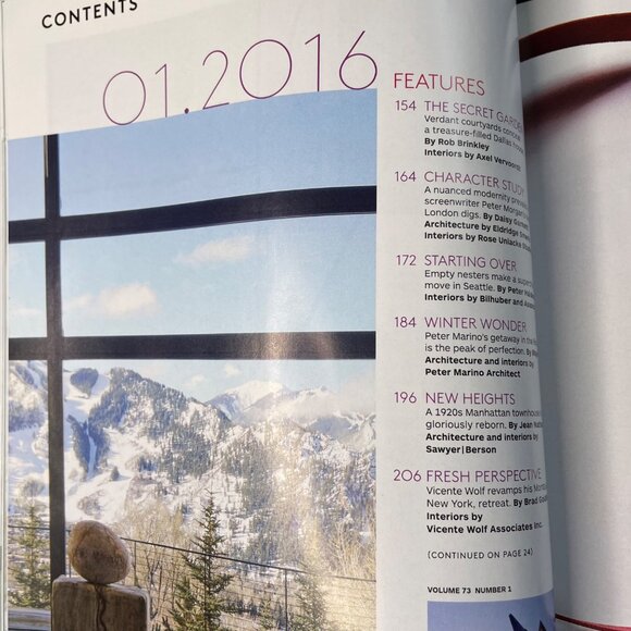 Architectural Digest Magazine u January 2016  Vol 73 Issue 1 Home Interior Desig - Picture 3 of 4